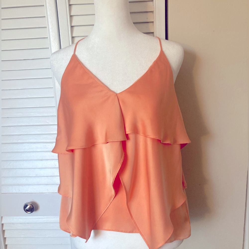 Ramy Brook Peach Ruffle Camisole Tank Top S